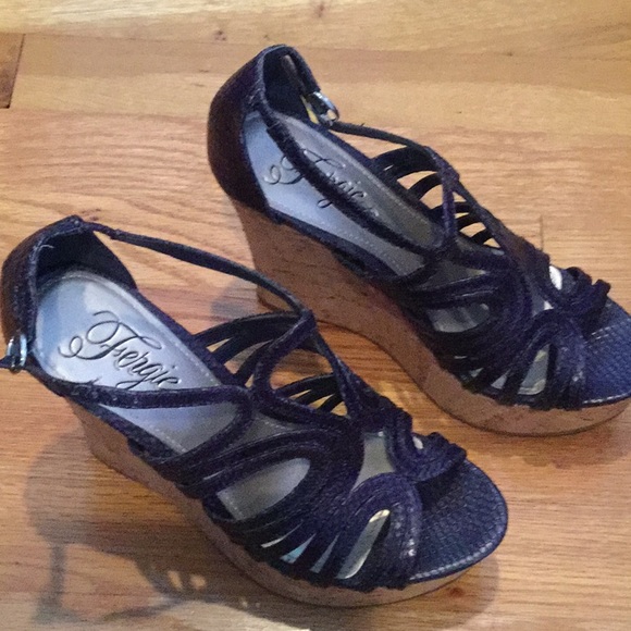 Fergalicious Shoes - 4/$12 Fergie Navy Blue Wedges